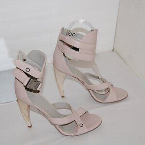 39/US9❤️Made ITALY OMELLE Nude Leather GLADIATOR High Heels Sandals Pumps
